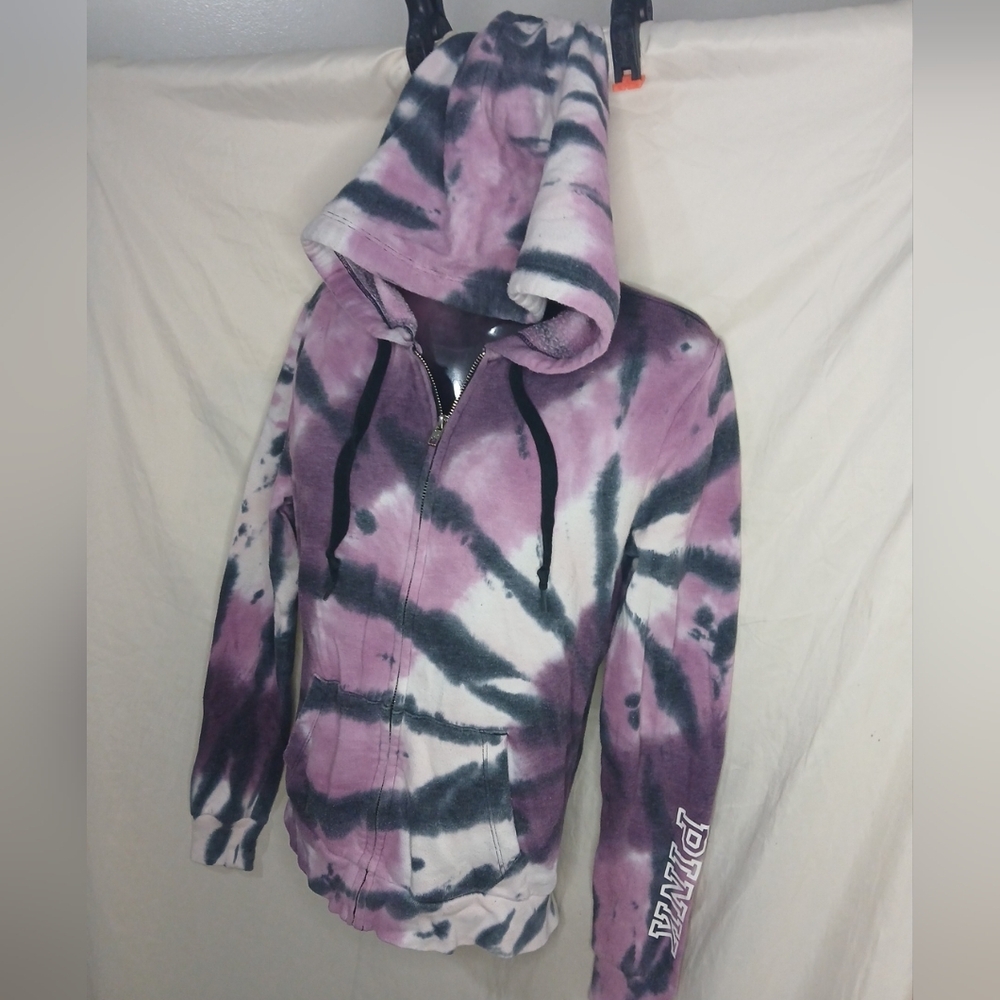 Victorias Secret "PINK" Womens Tie-Dye Hooded Zip-Up Hoodie Size XS